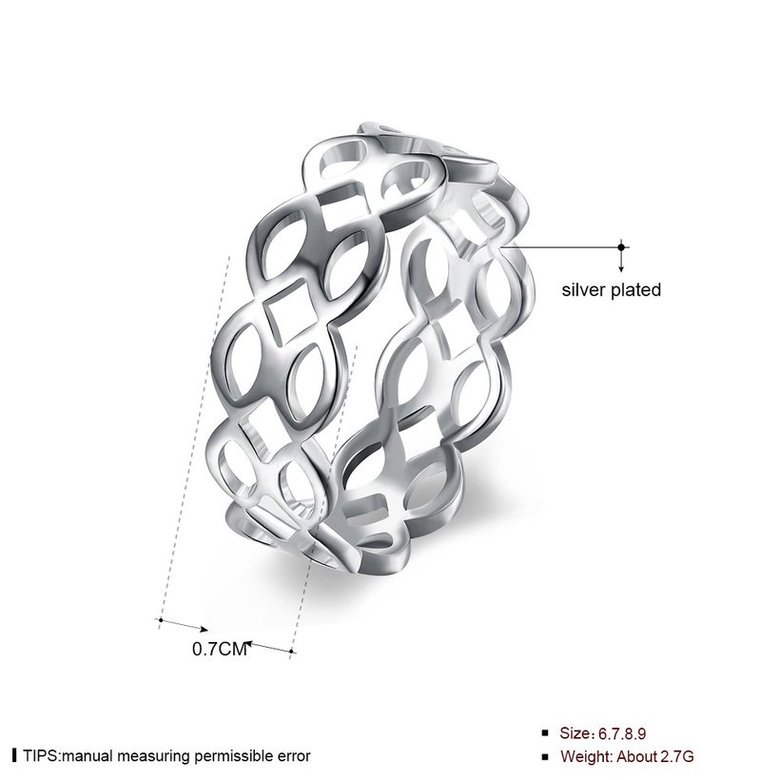 Wholesale Fashion wholesale jewelry Silver Plated Geometric Ring  Minimalist Hollow Ring For Charming Women Party Fine Jewelry  SPR619 3