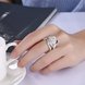 Wholesale Exquisite Design luxury fashion Silver Plated big rose flower Zircon Rings hight quality with CZ Cubic Zircon ring Suit party SPR621 0 small