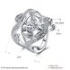 Wholesale Exquisite Design luxury fashion Silver Plated big rose flower Zircon Rings hight quality with CZ Cubic Zircon ring Suit party SPR621 3 small