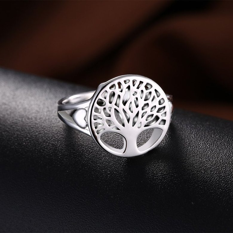 Wholesale Creative Design Silver Plated Tree of Life Rings for Women Classic Accessories Jewelry New Mother's Day Mom Gifts SPR625 1