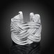 Wholesale Hot sale jewelry Woven Texture Open Ring Adjustable Size Geometry Rings For Women Fingers Daily Style Jewelry TGSPR054 0 small