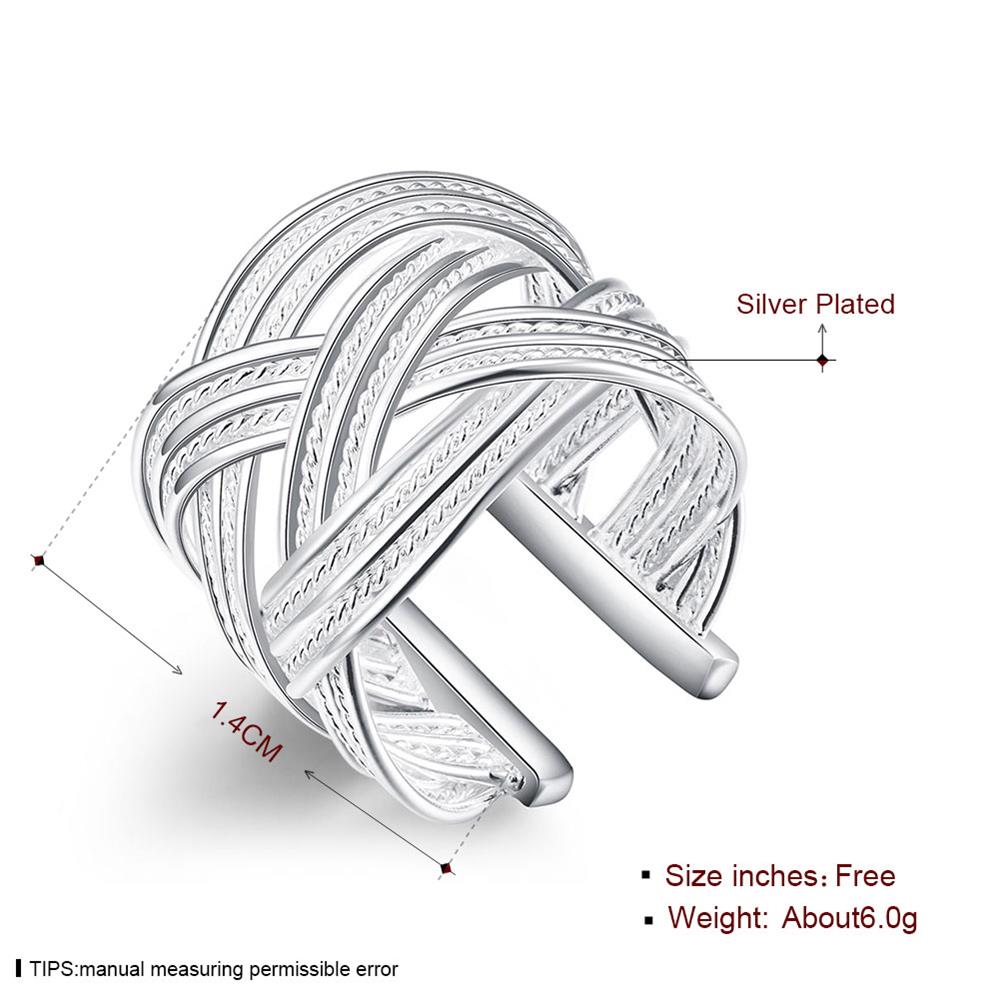 Wholesale Hot sale jewelry Woven Texture Open Ring Adjustable Size Geometry Rings For Women Fingers Daily Style Jewelry TGSPR054 4