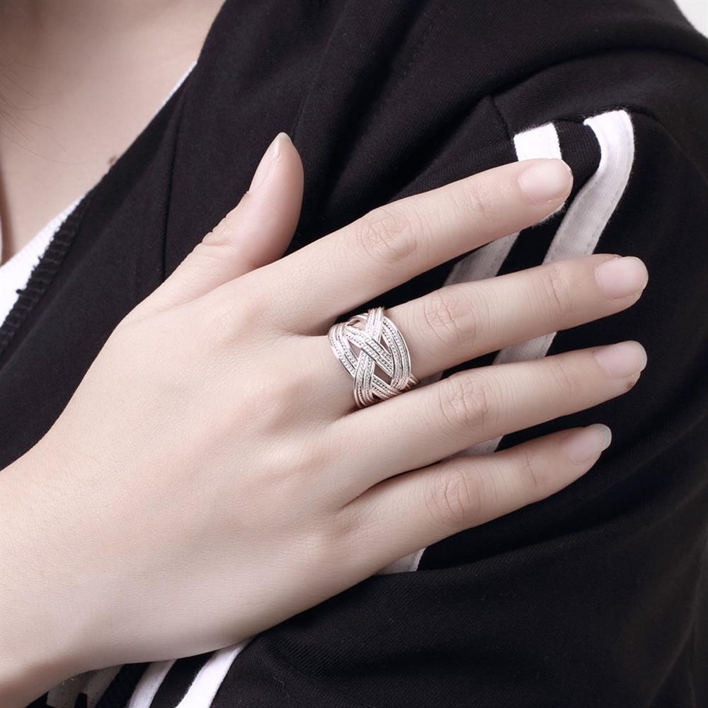 Wholesale Hot sale jewelry Woven Texture Open Ring Adjustable Size Geometry Rings For Women Fingers Daily Style Jewelry TGSPR054 5