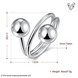 Wholesale Two Round Balls Ring Silver plated color Rings For Women Jewelry from China TGSPR082 0 small