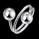 Wholesale Two Round Balls Ring Silver plated color Rings For Women Jewelry from China TGSPR082 1 small