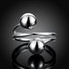 Wholesale Two Round Balls Ring Silver plated color Rings For Women Jewelry from China TGSPR082 2 small