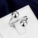 Wholesale Two Round Balls Ring Silver plated color Rings For Women Jewelry from China TGSPR082 3 small