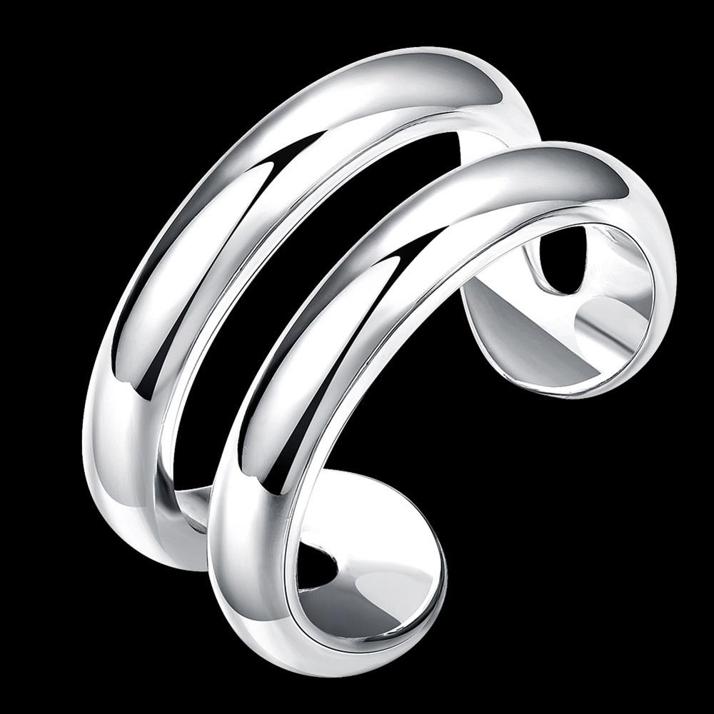 Wholesale Hot sale rings from China Minimalist Geometric Double line Adjustable Ring Silver Trendy Fine Jewelry For Charm Women TGSPR085 1