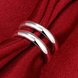 Wholesale Hot sale rings from China Minimalist Geometric Double line Adjustable Ring Silver Trendy Fine Jewelry For Charm Women TGSPR085 4 small