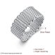 Wholesale Simple Braided Elastic Mesh Ring Watchband  Men Women Rings Silver Color Punk Fashion Jewelry TGSPR088 4 small