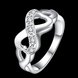 Wholesale Hot sale Romantic Silver White bowknot Ring for Lady Promotion Shiny Zircon Banquet Holiday Party Christmas Ring TGSPR102 3 small