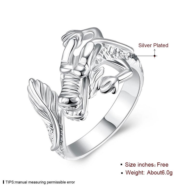 Wholesale jewelry from China Silver Dragon Rings Vintage Men's Open Size Adjustable Thai Silver Rings Men Accessories Jewelry TGSPR112 4