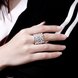 Wholesale Trendy Platinum Heart White CZ Ring Luxury Big Engagement Ring White Silver Color Wedding Rings for Women Party Jewelry Gift TGSPR146 4 small