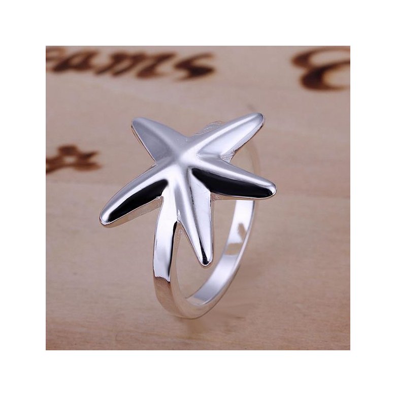 Wholesale Hot new products Europe and America retro creative jewelry silver fashion sea star ring high quality TGSPR172 0