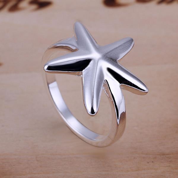 Wholesale Hot new products Europe and America retro creative jewelry silver fashion sea star ring high quality TGSPR172 1