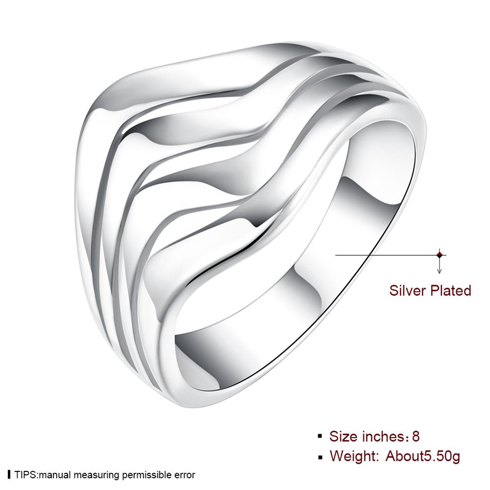 Wholesale Fashion Classic silver plated rings  Ocean Wave Rings for Women Simple Female Finger Ring Wedding Bands Fine Jewelry Accessories TGSPR215 0
