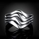 Wholesale Fashion Classic silver plated rings  Ocean Wave Rings for Women Simple Female Finger Ring Wedding Bands Fine Jewelry Accessories TGSPR215 1 small