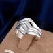 Wholesale Fashion Classic silver plated rings  Ocean Wave Rings for Women Simple Female Finger Ring Wedding Bands Fine Jewelry Accessories TGSPR215 4 small