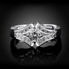 Wholesale Trendy rings from China Silver Geometric White CZ Ring for women Romantic Banquet Holiday Party wedding jewelry TGSPR246 4 small