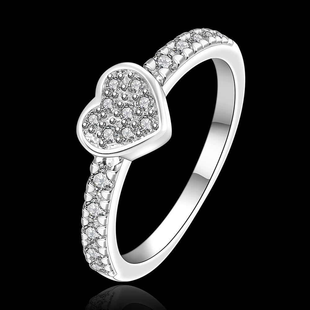 Wholesale Classic Simple Silver rings Cheap Heart Ring For Women Cute Romantic Birthday Gift For Girlfriend Fashion Zircon Stone Jewelry TGSPR314 0
