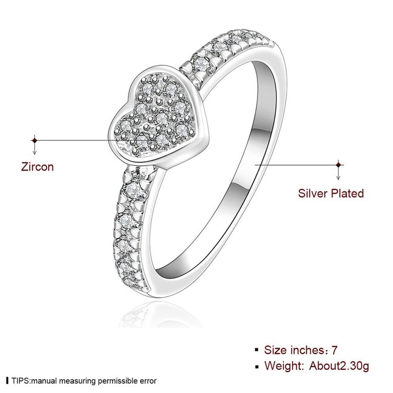 Wholesale Classic Simple Silver rings Cheap Heart Ring For Women Cute Romantic Birthday Gift For Girlfriend Fashion Zircon Stone Jewelry TGSPR314 1
