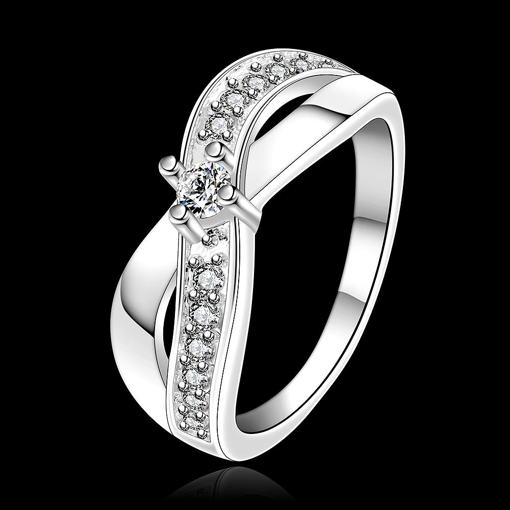 Wholesale Hot sale cheap Ring Silver Plated X shape Wedding Engagement Rings for Women Best Christmas Lover Gift TGSPR319 0