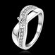 Wholesale Hot sale cheap Ring Silver Plated X shape Wedding Engagement Rings for Women Best Christmas Lover Gift TGSPR319 0 small