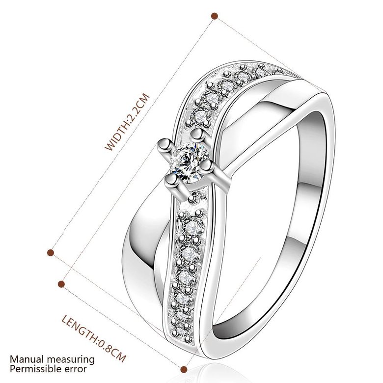 Wholesale Hot sale cheap Ring Silver Plated X shape Wedding Engagement Rings for Women Best Christmas Lover Gift TGSPR319 1