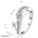 Wholesale Hot sale cheap Ring Silver Plated X shape Wedding Engagement Rings for Women Best Christmas Lover Gift TGSPR319 1 small