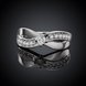 Wholesale Hot sale cheap Ring Silver Plated X shape Wedding Engagement Rings for Women Best Christmas Lover Gift TGSPR319 2 small