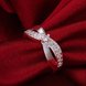 Wholesale Hot sale cheap Ring Silver Plated X shape Wedding Engagement Rings for Women Best Christmas Lover Gift TGSPR319 3 small