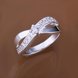 Wholesale Hot sale cheap Ring Silver Plated X shape Wedding Engagement Rings for Women Best Christmas Lover Gift TGSPR319 4 small