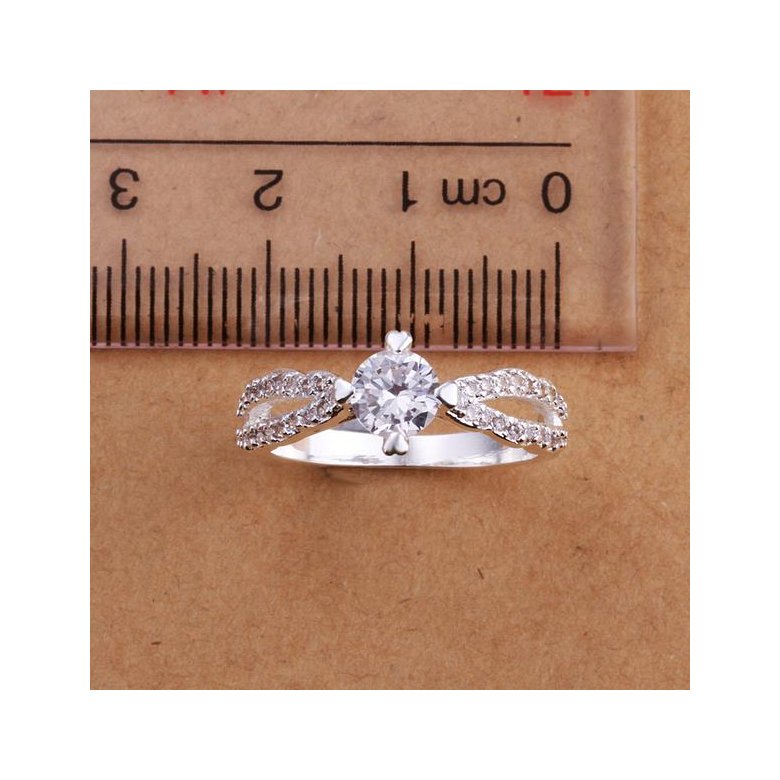 Wholesale Lose money promotion best selling Romantic silver zircon crystal anti-allergy ladies wedding rings jewelry gift   TGSPR349 0