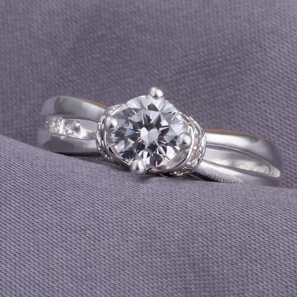 Wholesale Lose money promotion best selling Romantic Trendy silver zircon crystal anti-allergy ladies wedding rings jewelry gift TGSPR393 0