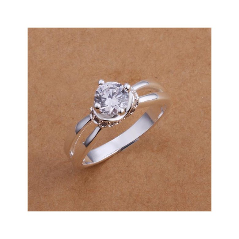 Wholesale Lose money promotion best selling Romantic Trendy silver zircon crystal anti-allergy ladies wedding rings jewelry gift TGSPR393 2