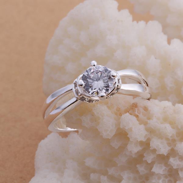 Wholesale Lose money promotion best selling Romantic Trendy silver zircon crystal anti-allergy ladies wedding rings jewelry gift TGSPR393 3