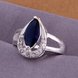 Wholesale  Hot selling Classic Women Engagement Party Jewelry High Quality Big Tear Drop royalblue Crystal Rings  TGSPR409 1 small