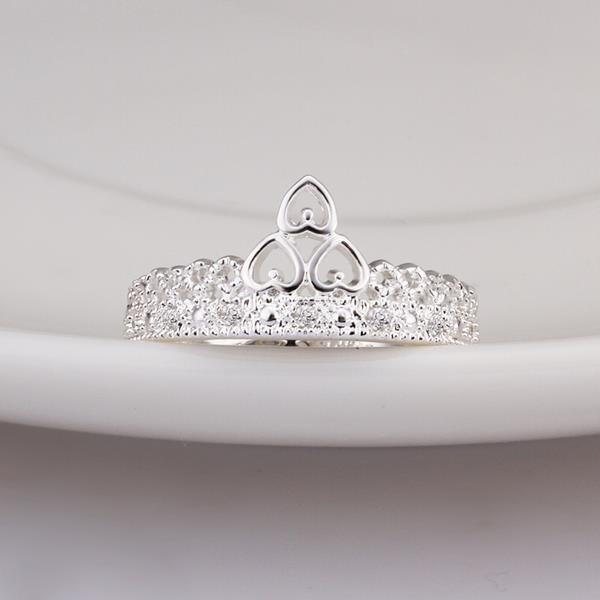 Wholesale Fashion jewelry from China Crown Shape heart Cubic Zirconia Rings for Women  Party wedding Decoration TGSPR456 0
