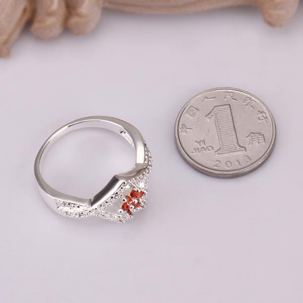 Wholesale Romantic Classical Female AAA Crystal red Zircon Stone Ring Silver color Finger Ring Promise Engagement Rings for Women TGSPR559 4