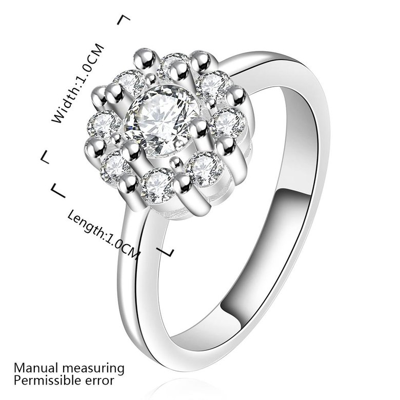 Wholesale Fashion jewelry from China Romantic Classical white Zircon Silver color Finger jewelry Promise Engagement party Rings for Women TGSPR618 0