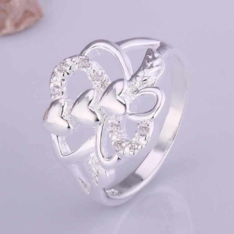 Wholesale New Fashion Women Ring Finger Jewelry Silver Plated Oval Cubic Zirconia Ring for Women TGSPR642 3