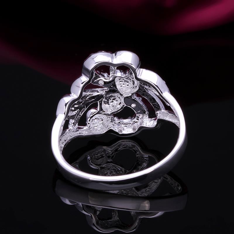 Wholesale New Fashion Women Ring Finger Jewelry Silver Plated Oval Cubic Zirconia Ring for Women TGSPR642 6