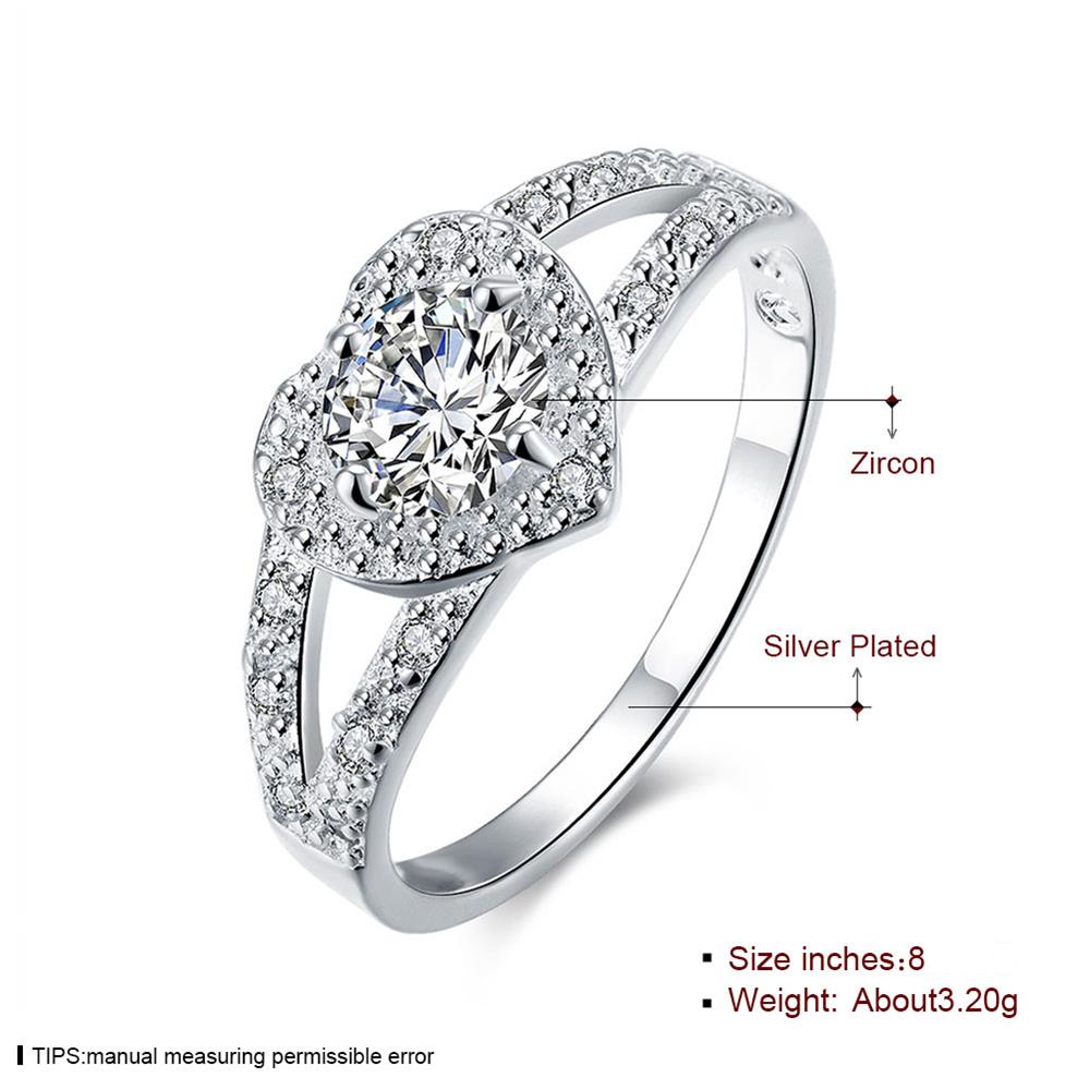 Wholesale Romantic Fashion Women's Rings shinny heart-shaped zircon Love Pattern Wedding Valentine's Gift Jewelries Ornaments TGSPR704 3