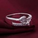 Wholesale silver plated Shinny White heart Zircon Rings for Women Gift for Girlfriend Engagement wedding TGSPR716 1 small
