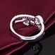 Wholesale silver plated Shinny White heart Zircon Rings for Women Gift for Girlfriend Engagement wedding TGSPR716 2 small