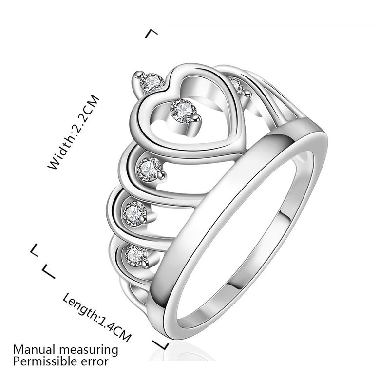 Wholesale Fashion Luxury Crystal Heart Rings Women's Crown Zircon Ring Jewelry Women's Engagement Party TGSPR033 1