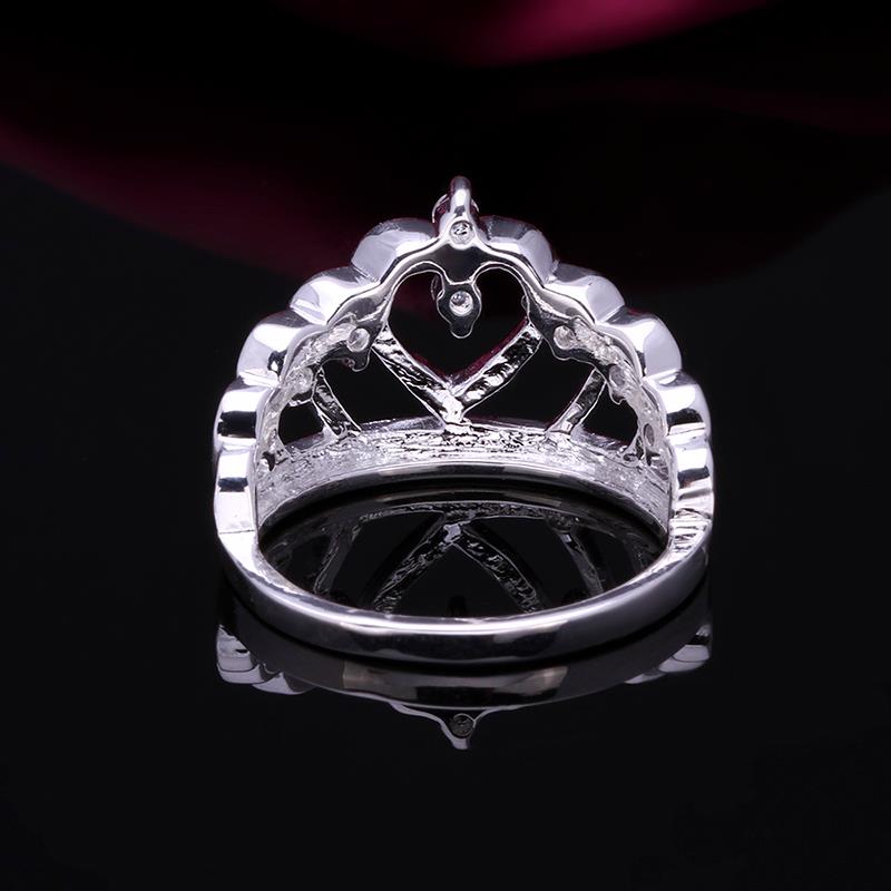 Wholesale Fashion Luxury Crystal Heart Rings Women's Crown Zircon Ring Jewelry Women's Engagement Party TGSPR033 6
