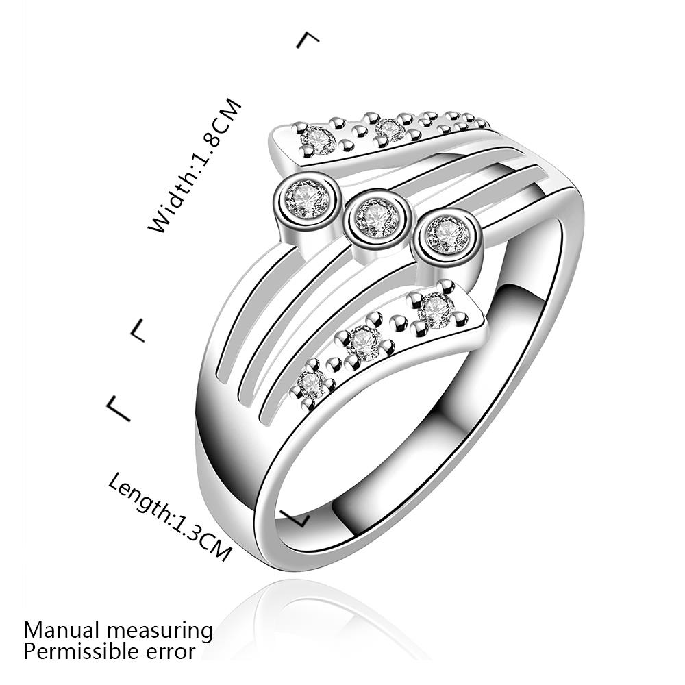Wholesale Cute Female Girls White Round Wedding Ring Luxury Silver Color CZ Stone Ring Promise Engagement Rings For Women TGSPR041 1