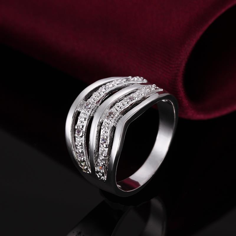 Wholesale jewelry from China luxury Multilayer Hollow Big Rings Silver Color Wedding Women Rings Jewelry TGSPR049 1