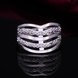 Wholesale jewelry from China luxury Multilayer Hollow Big Rings Silver Color Wedding Women Rings Jewelry TGSPR049 2 small